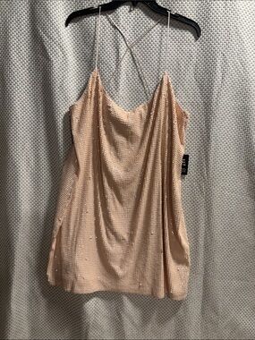 Express Sequin Mini Dress  in Blush Pink
